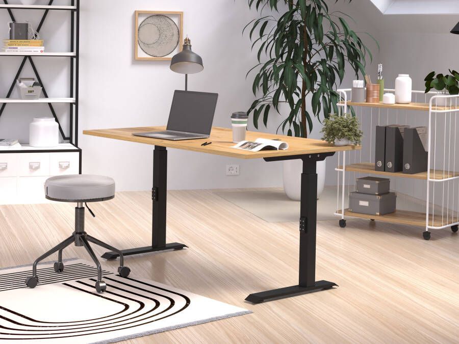 Mobistoxx Verstelbaar bureau ROBERT 140 cm navarra eik zwart