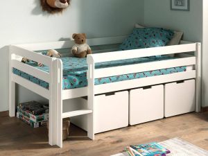 Mobistoxx Halfhoogslaper PIMA 90x200 cm wit met 3 lades