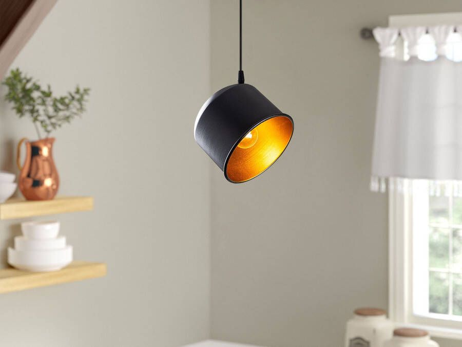 Mobistoxx Hanglamp BERZATTO 1 lamp zwart