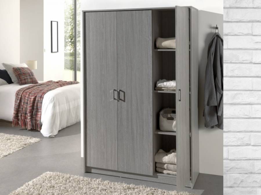 Mobistoxx Kast RAYMOON 3 deuren 120 cm (garderobekast) grijs