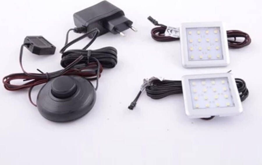 Mobistoxx Kit vierkant led verlichting wit (lot van 2)