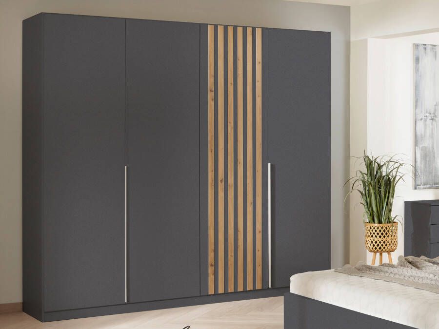 Mobistoxx Kledingkast LATINO metaalgrijs artisan eik 4 deuren