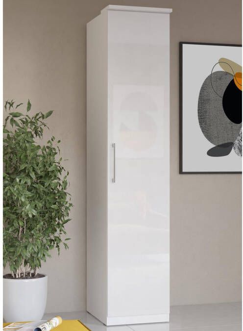 Mobistoxx Kledingkast OPTICO 1 deur wit hoogglans wit