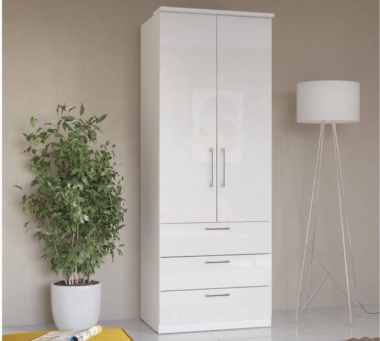 Mobistoxx Kledingkast OPTICO 2 deuren 3 lades wit hoogglans wit