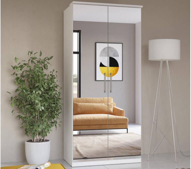 Mobistoxx Kledingkast OPTICO 2 deuren wit met spiegel