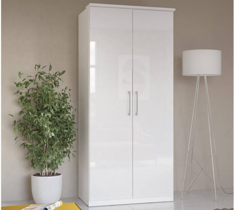 Mobistoxx Kledingkast OPTICO 2 deuren wit hoogglans wit