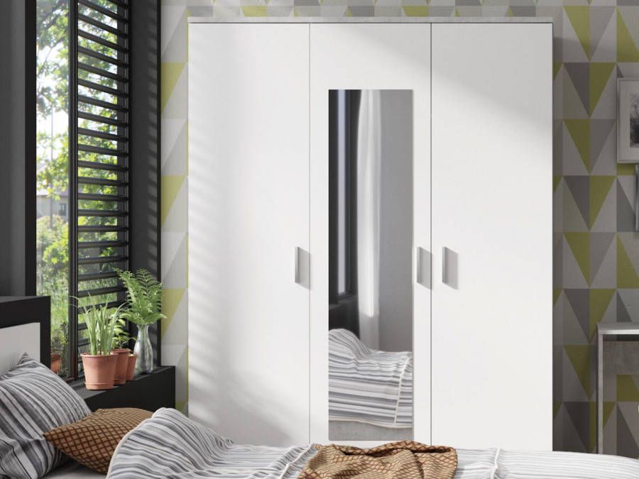 Mobistoxx Kledingkast SAMMOU 3 deuren 150 cm beton wit