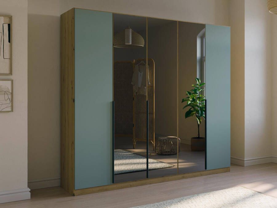 Mobistoxx Kledingkast SKILAMOTA 5 deuren artisan eik salie met spiegel