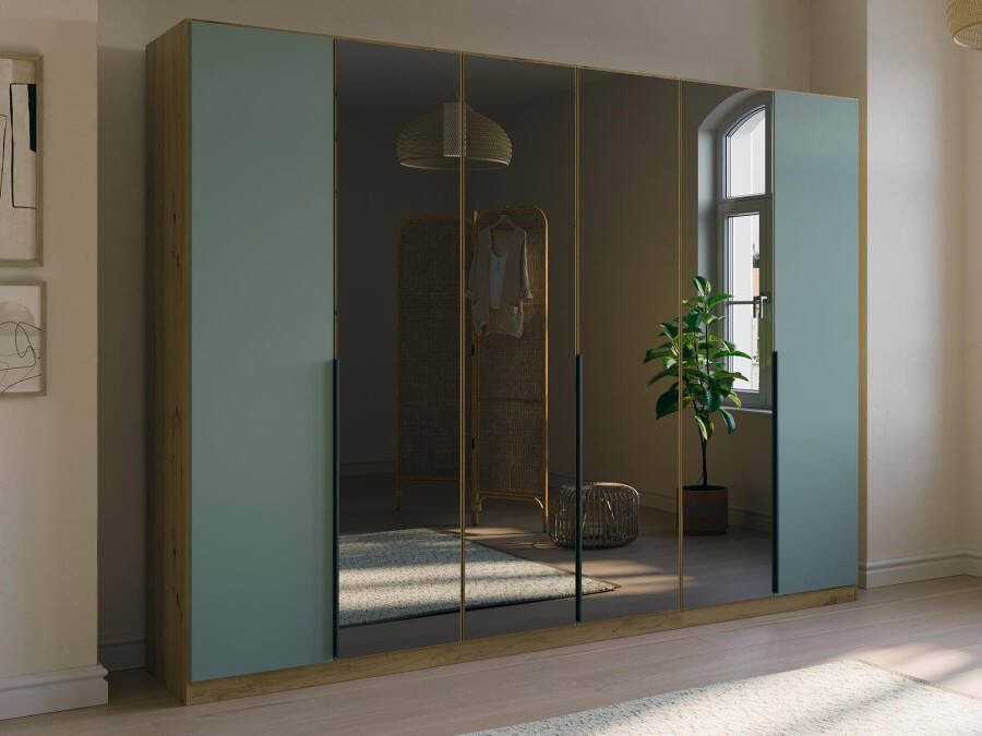 Mobistoxx Kledingkast SKILAMOTA 6 deuren artisan eik salie met spiegel