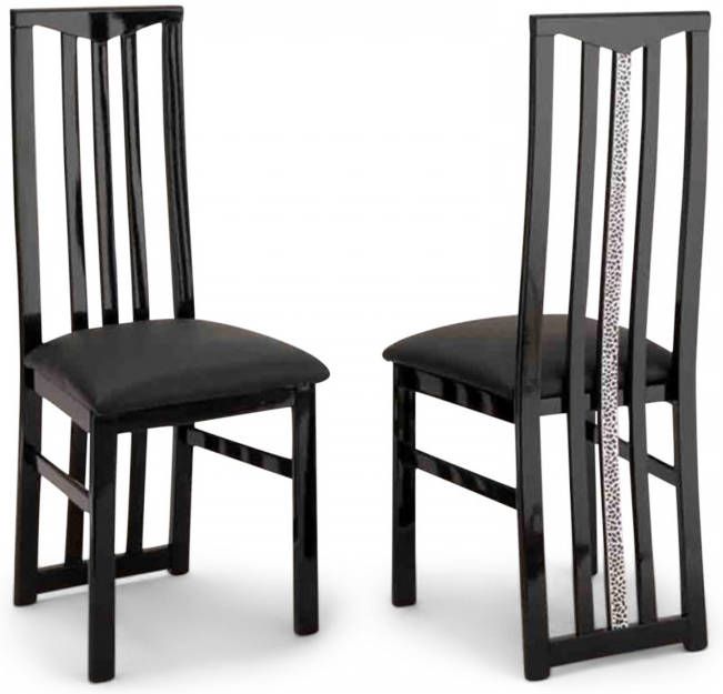 Mobistoxx Lot van 2 stoelen REBECCA hoogglans zwart