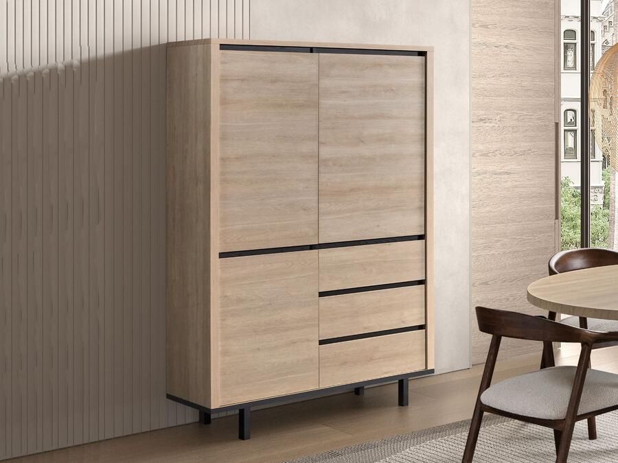 Mobistoxx Barkast DURDEN 3 deuren 3 lades urban eik