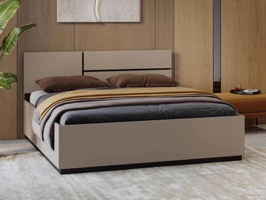 Mobistoxx Bed CROSSAIR 160x200 cm taupe met opbergruimte