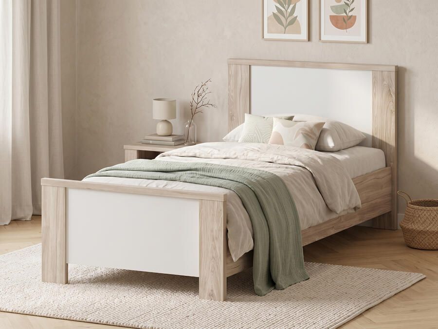 Mobistoxx Bed EVAYA 90x200 cm ivooreik wit