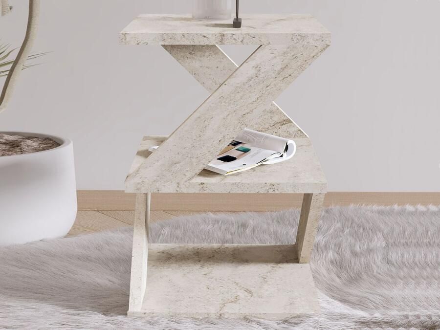 Mobistoxx Bijzettafel ALBION 30 cm travertijn