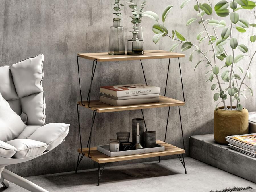 Mobistoxx Bijzettafel LAVANDE 46 cm natuurlijke pijnboom