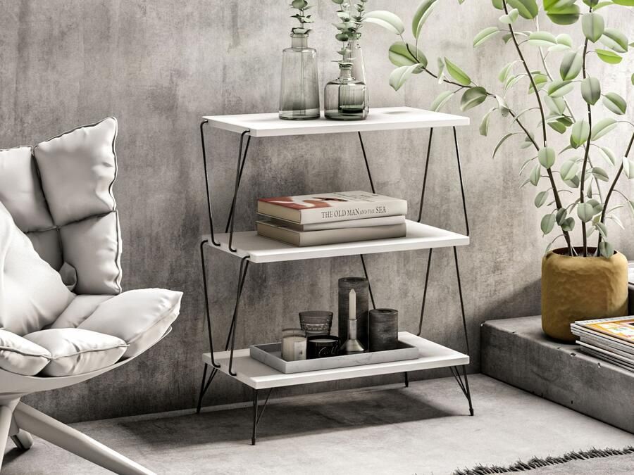 Mobistoxx Bijzettafel LAVANDE 46 cm wit