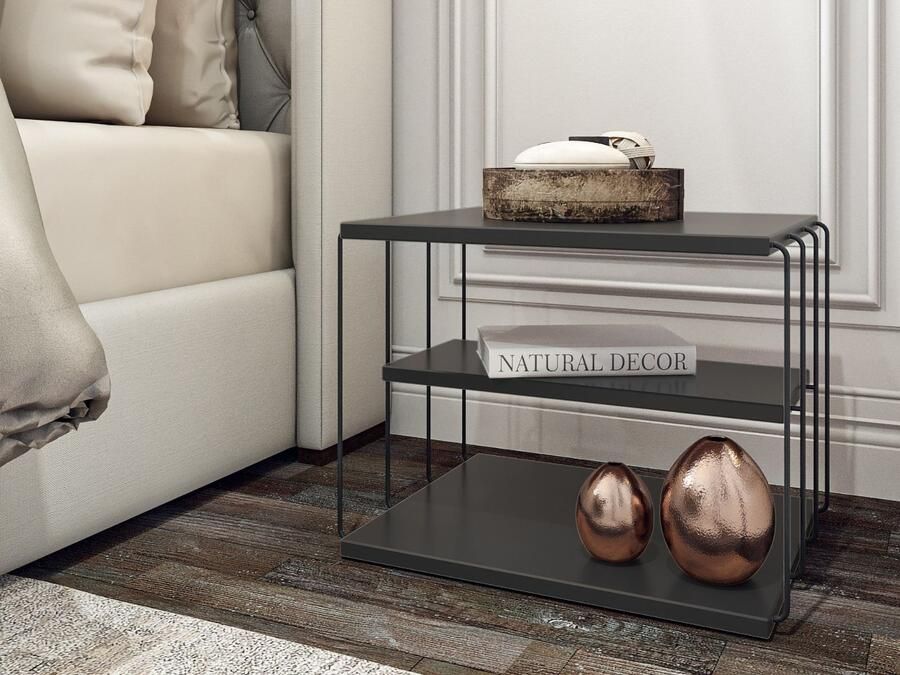 Mobistoxx Bijzettafel LEBRON 50 cm antraciet