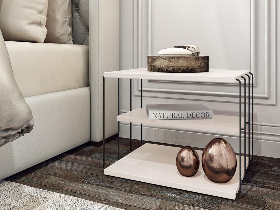 Mobistoxx Bijzettafel LEBRON 50 cm wit