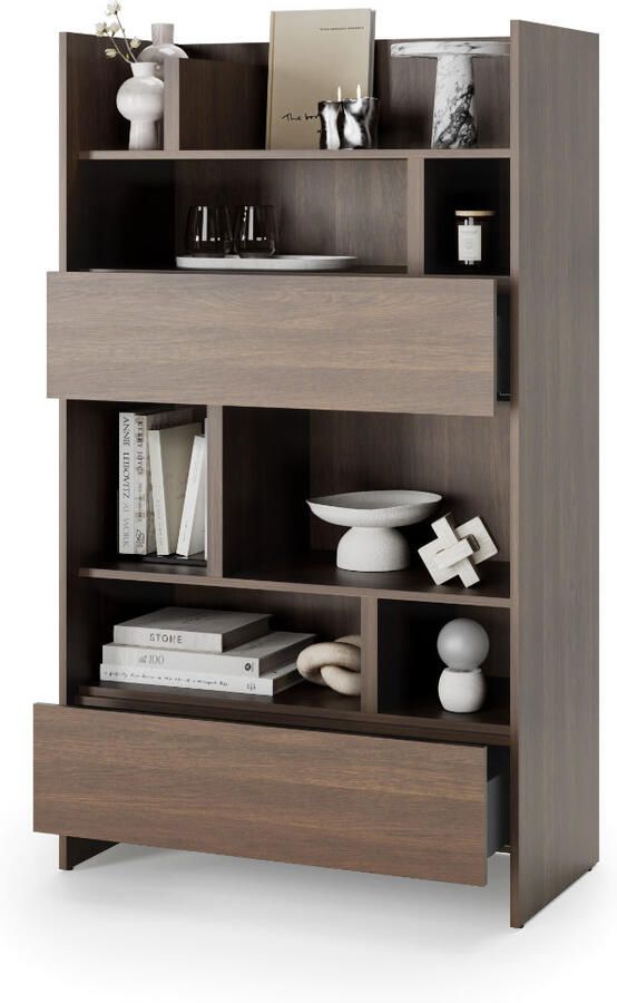 Mobistoxx Boekenkast CONCEPTION PRO 158 cm wit dunin eik
