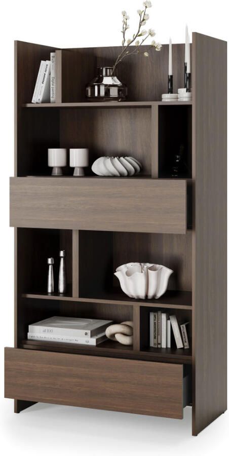 Mobistoxx Boekenkast CONCEPTION PRO 178 cm wit dunin eik