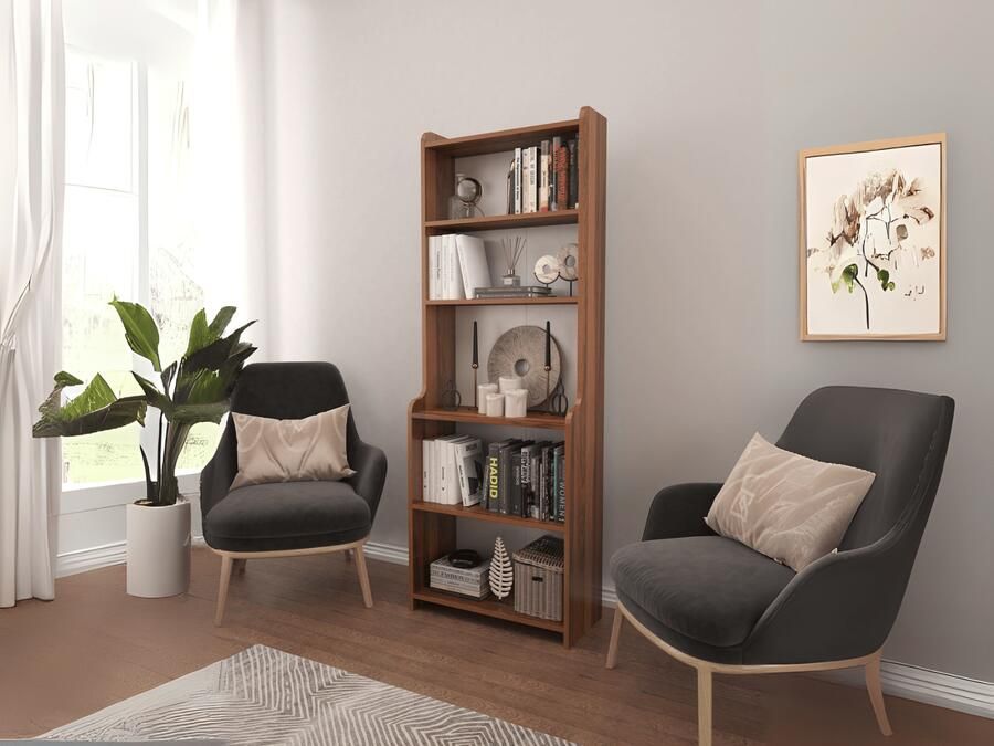 Mobistoxx Boekenkast EDNA 4 legplanken walnoot