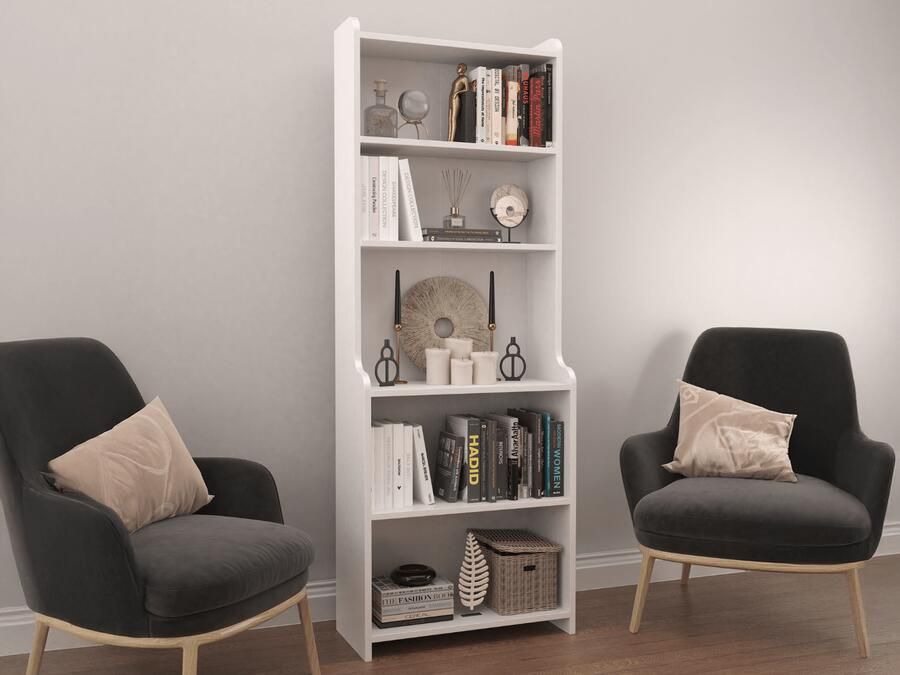 Mobistoxx Boekenkast EDNA 4 legplanken wit