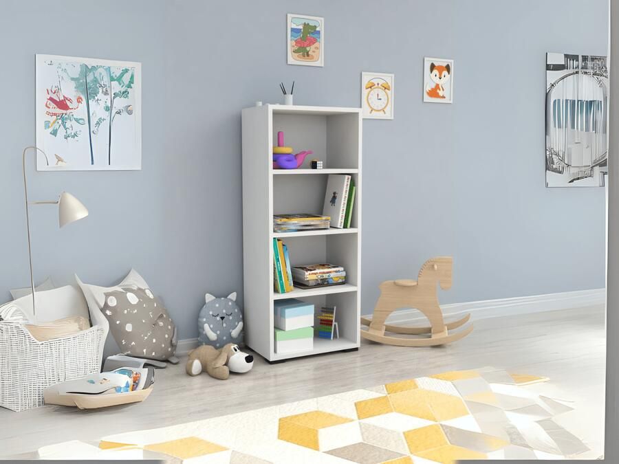 Mobistoxx Boekenkast GLASSIO 3 legplanken wit