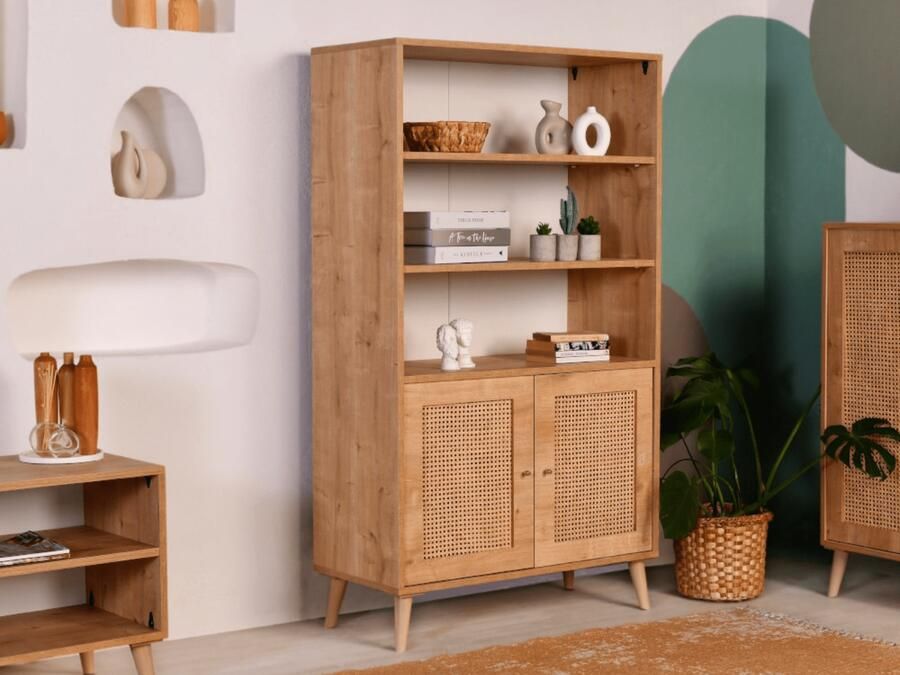 Mobistoxx Boekenkast HAZAKAN 2 deuren eik