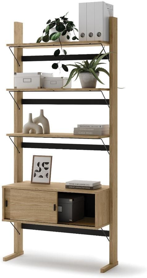 Mobistoxx Boekenkast OTTIGNIES 2 deuren geoliede eik