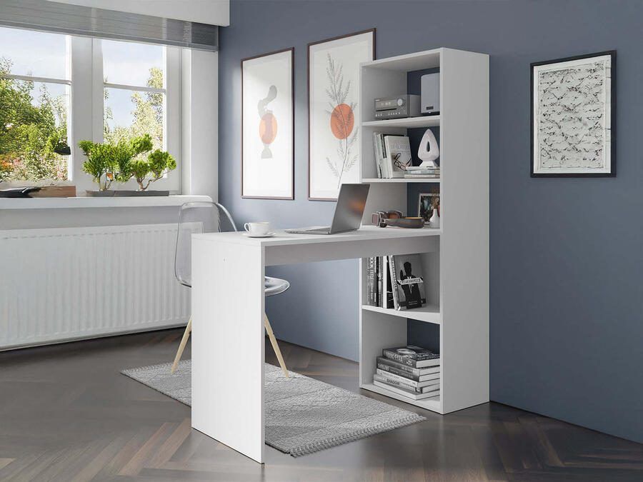Mobistoxx Bureau met rek HARMO 120 cm wit