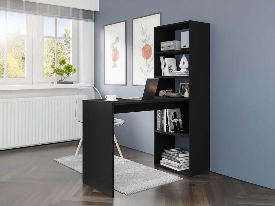 Mobistoxx Bureau met rek HARMO 120 cm zwart