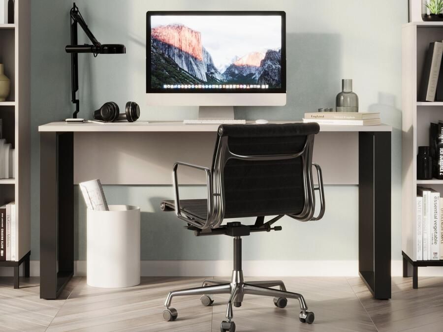 Mobistoxx Bureau POLYGON 150 cm kasjmier zwart