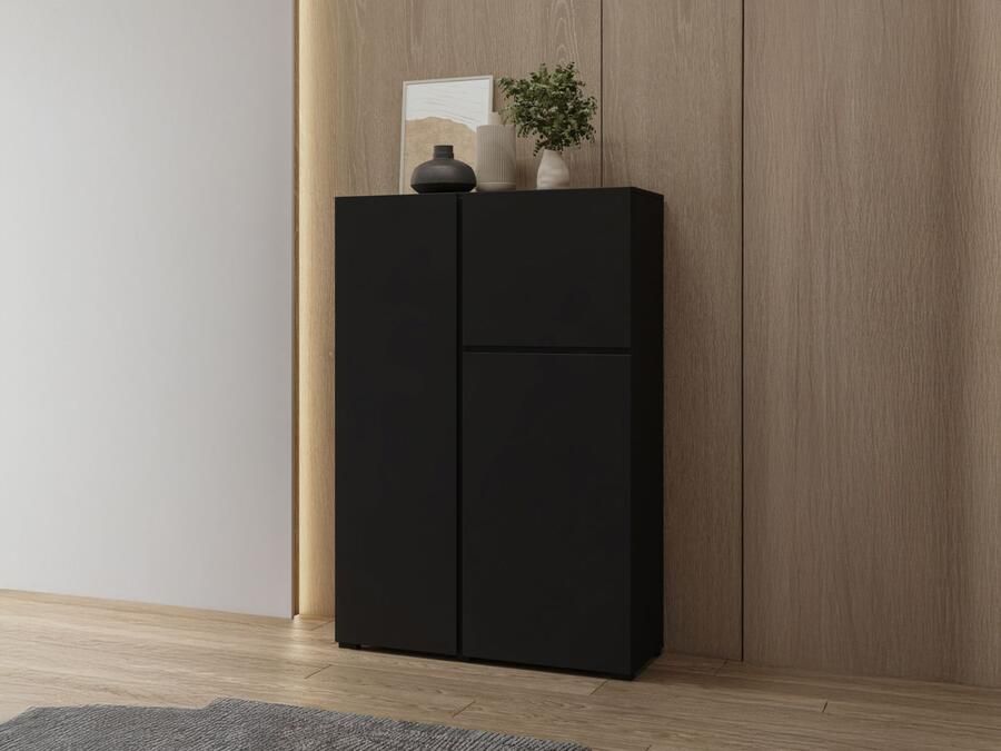 Mobistoxx Commode ASYMI 3 deuren zwart