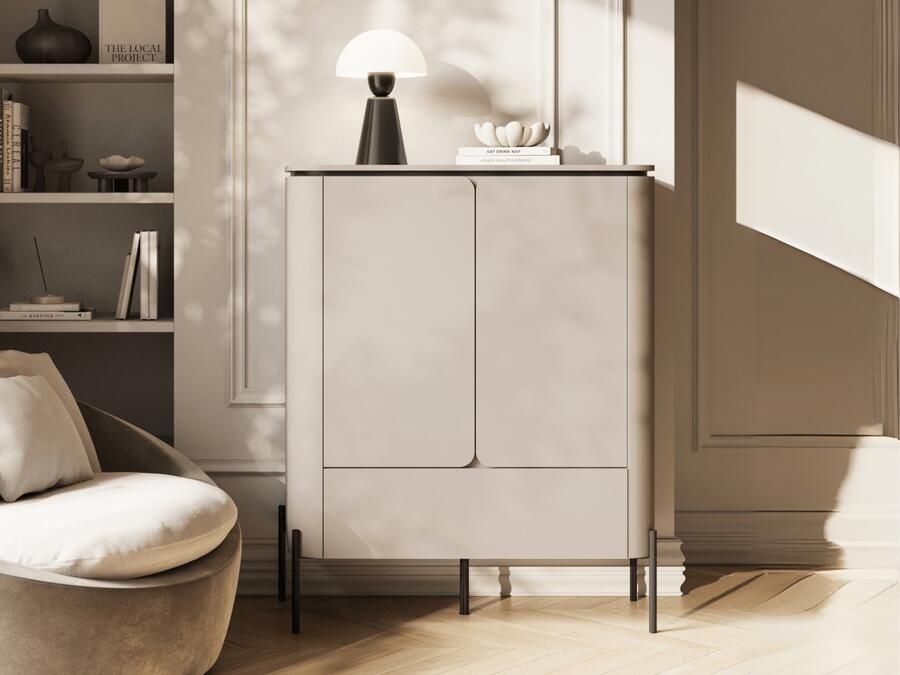 Mobistoxx Commode BELLATRE 2 deuren 1 lade taupe