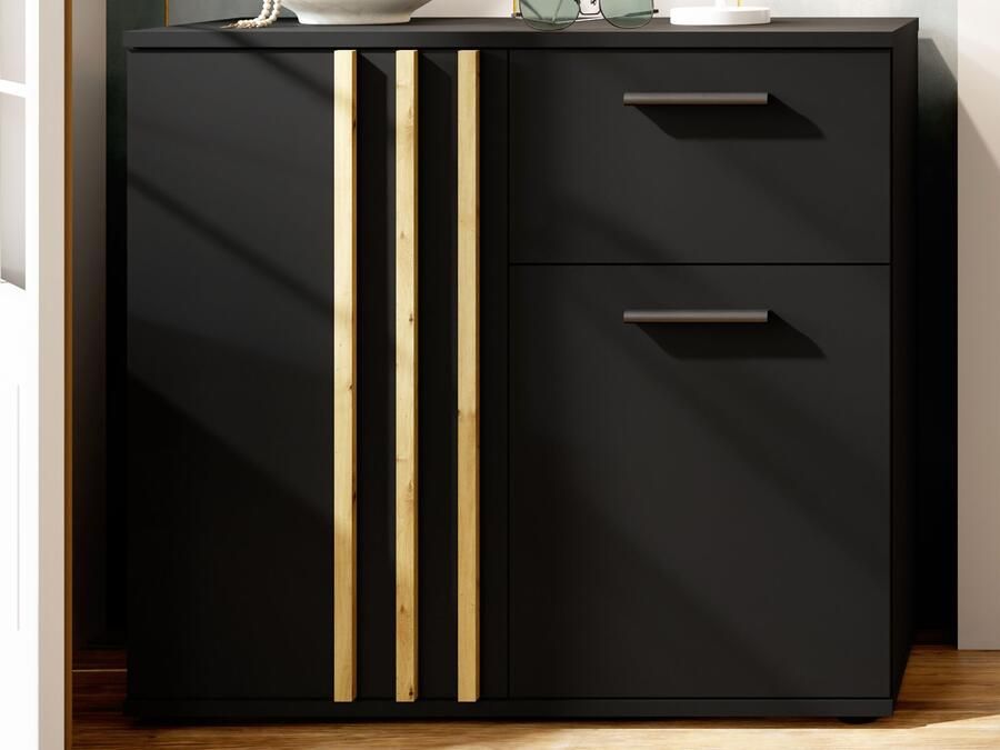 Mobistoxx Commode GONZOLA 2 deuren 1 lade zwart