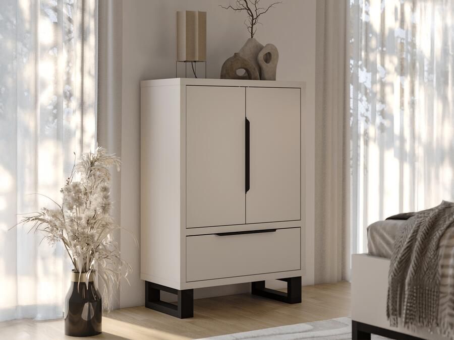 Mobistoxx Commode HAMETTE 2 deuren 1 lade kasjmier