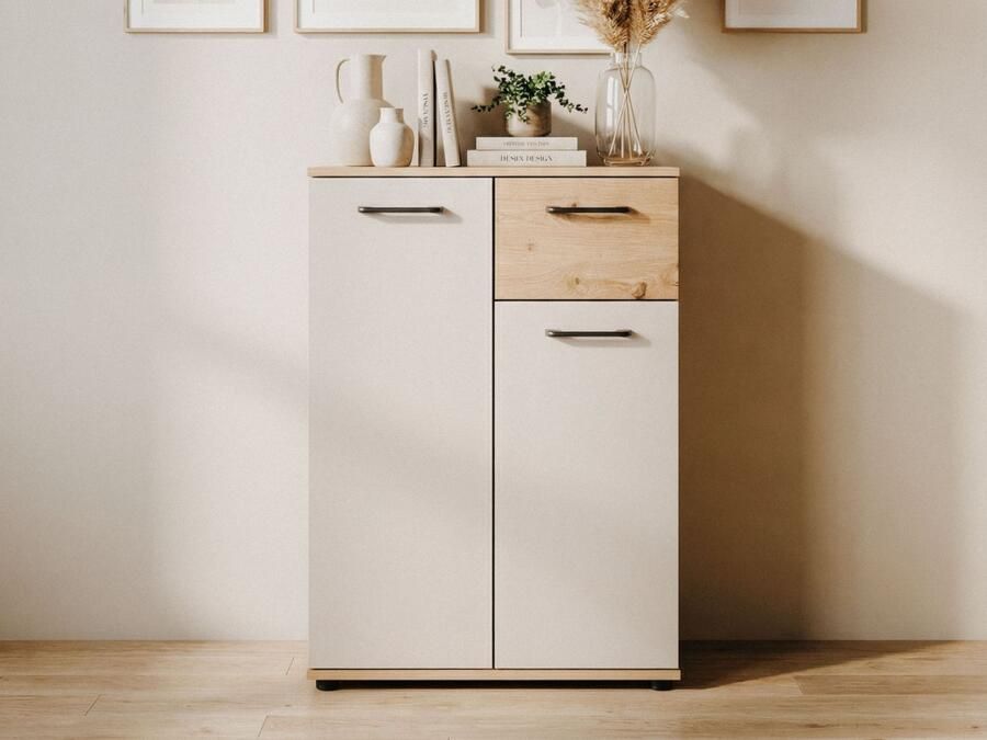 Mobistoxx Commode KIRRI 2 deuren 1 lade kasjmier artisan eik