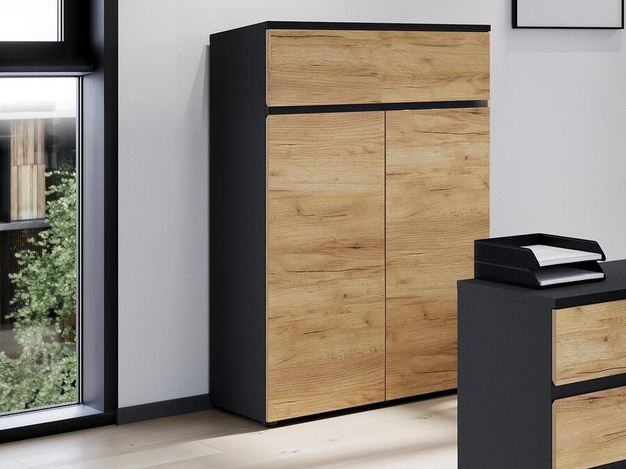 Mobistoxx Commode LISSAO 2 deuren 1 lade navarra eik grafiet