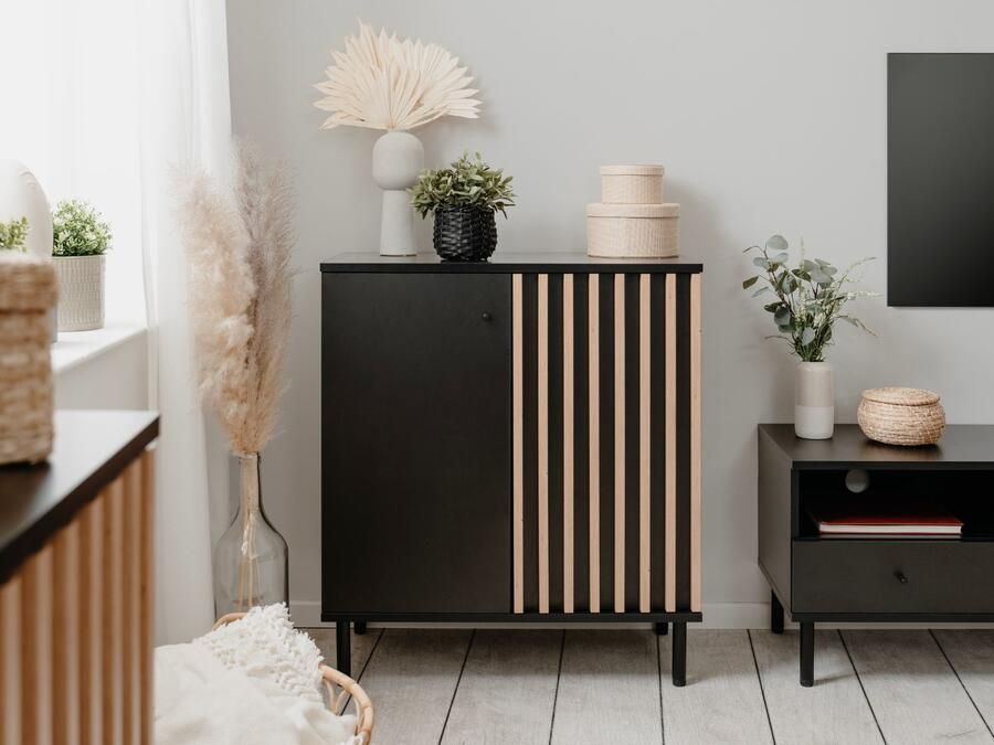 Mobistoxx Commode MANZANA 2 deuren artisan eik antraciet