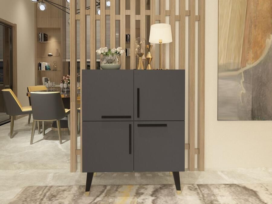 Mobistoxx Commode MAQUERO 4 deuren antraciet