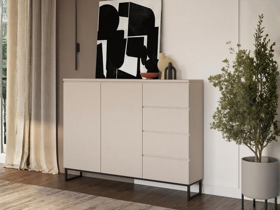 Mobistoxx Commode MODOKI 2 deuren 4 lades kasjmier