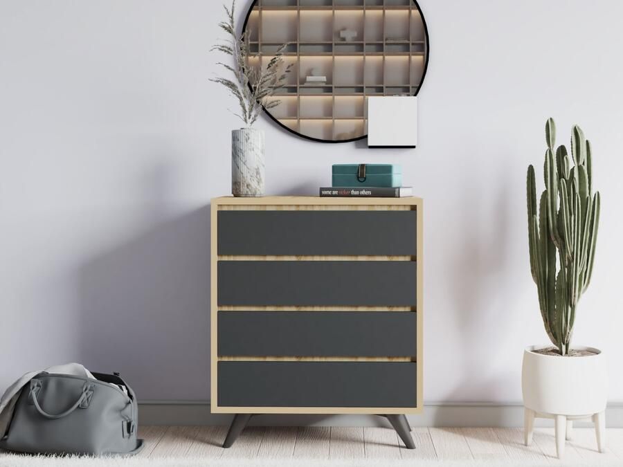 Mobistoxx Commode TUVERA 4 lades eik antraciet