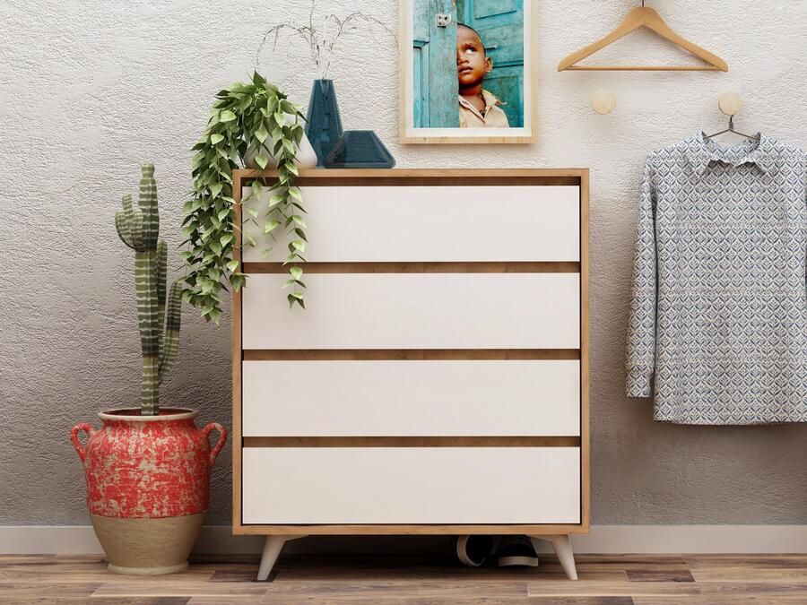 Mobistoxx Commode TUVERA 4 lades eik wit