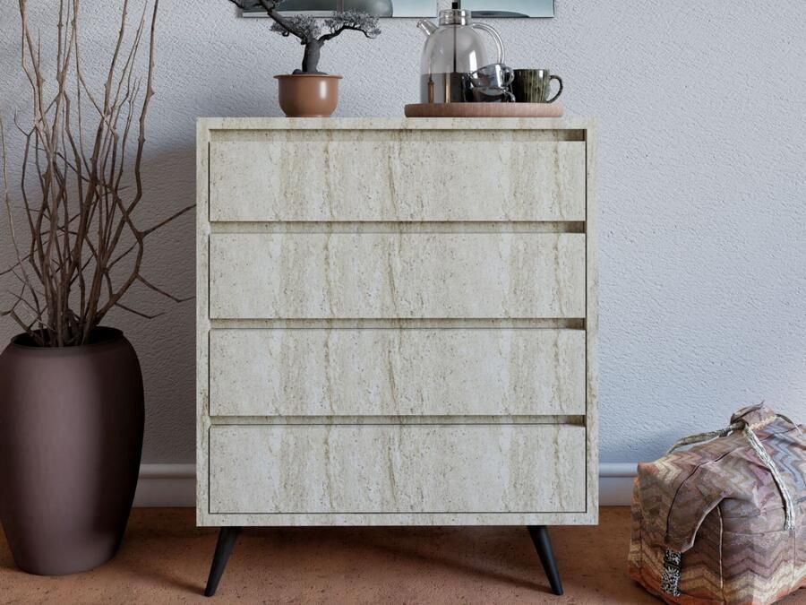 Mobistoxx Commode TUVERA 4 lades travertijn