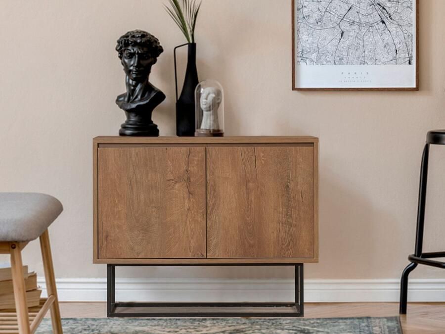 Mobistoxx Commode ZERI 2 deuren walnoot zwart