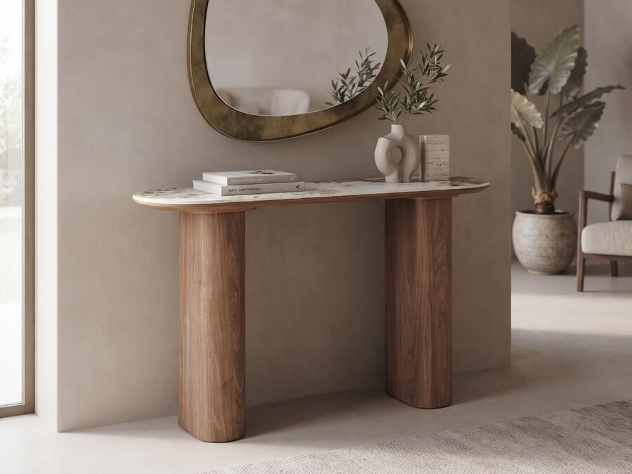 Mobistoxx Console EVORYA 120 cm wit marmer hout