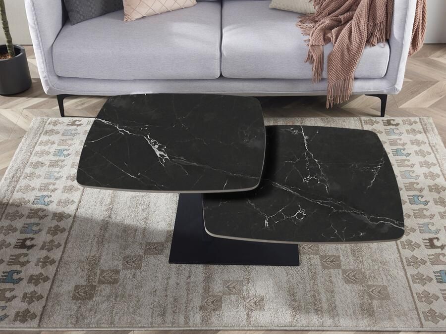 Mobistoxx Draaibare salontafel SENNA zwarte steen