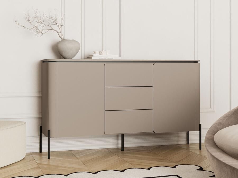 Mobistoxx Dressoir BELLATRE 2 deuren 3 laden taupe