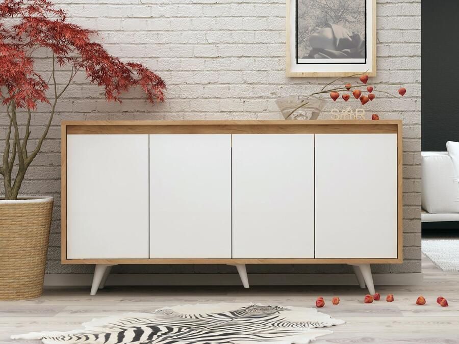 Mobistoxx Dressoir CHANCE 4 deuren wit eik