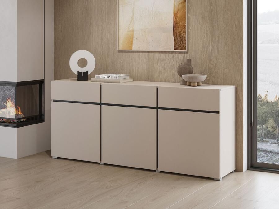 Mobistoxx Dressoir CROSSAIR 3 deuren 3 lades kasjmier